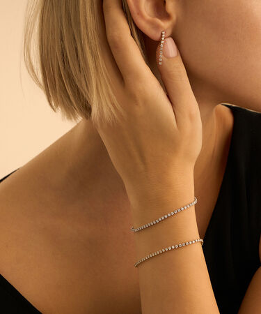 Orecchini Pendenti Tennis Claire Oro Giallo Cubic Zirconia