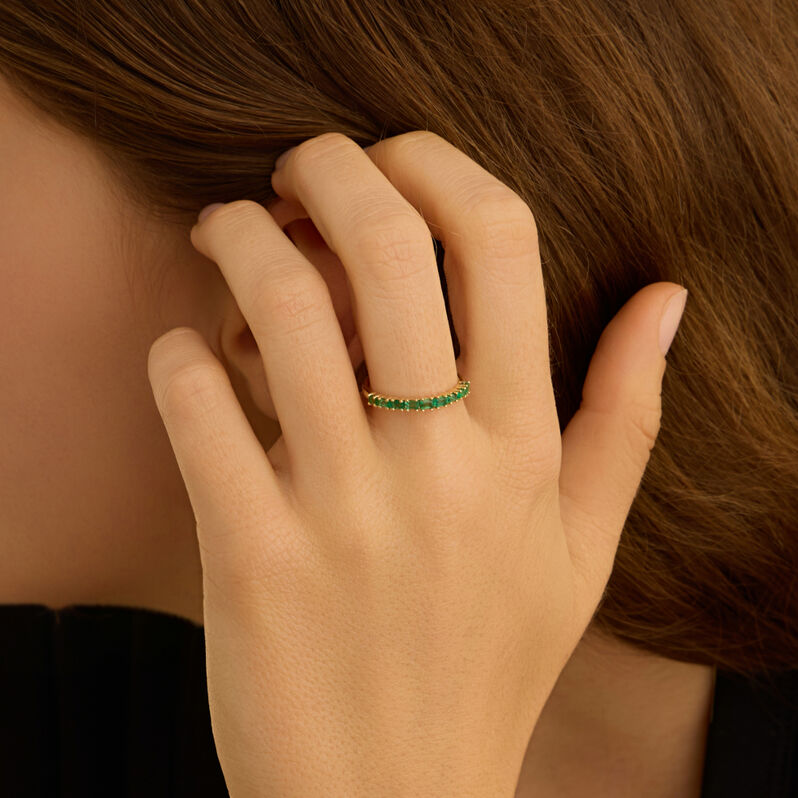 Anello Riviere Charlotte Oro Giallo Smeraldo - Anelli Riviere Donna | Stroili