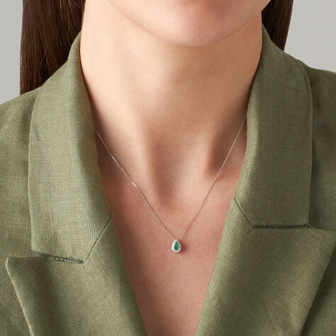 Collana Punto Luce Charlotte Oro Bianco Smeraldo Diamante - Collane Choker Donna | Stroili