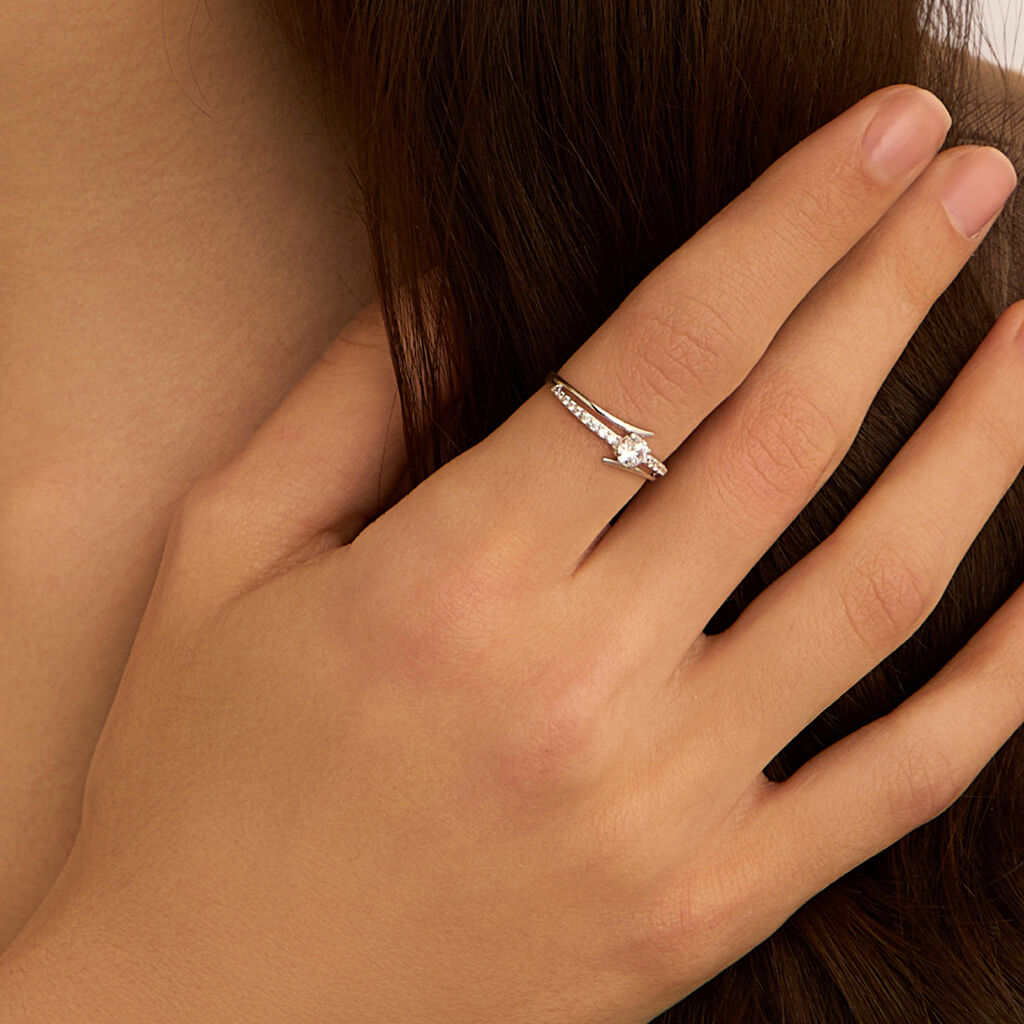 Anello Solitario Claire Oro Bianco Cubic Zirconia - Anelli con Pietre Donna | Stroili