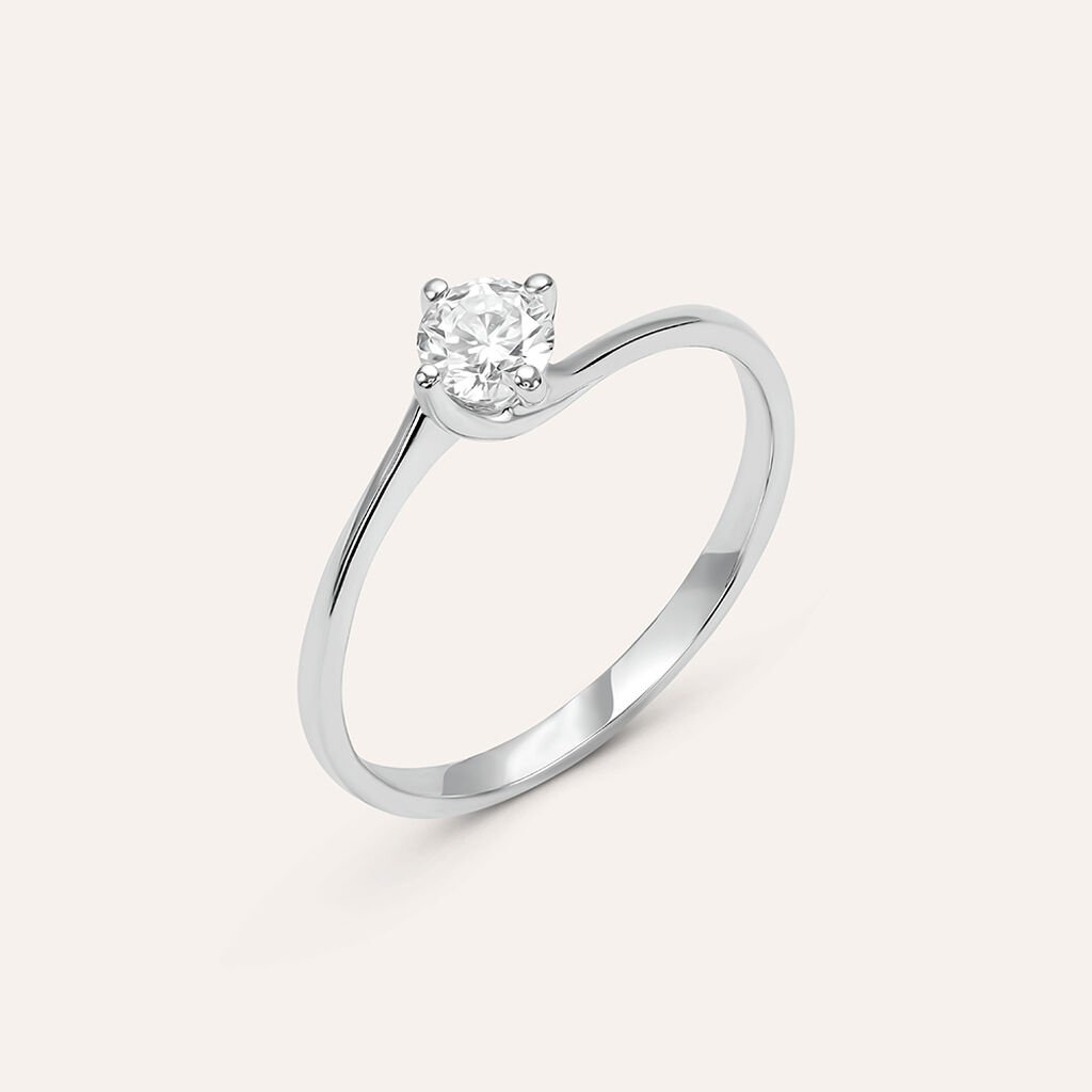 Anello Solitario Valentino Firmamenti Oro Bianco Diamante