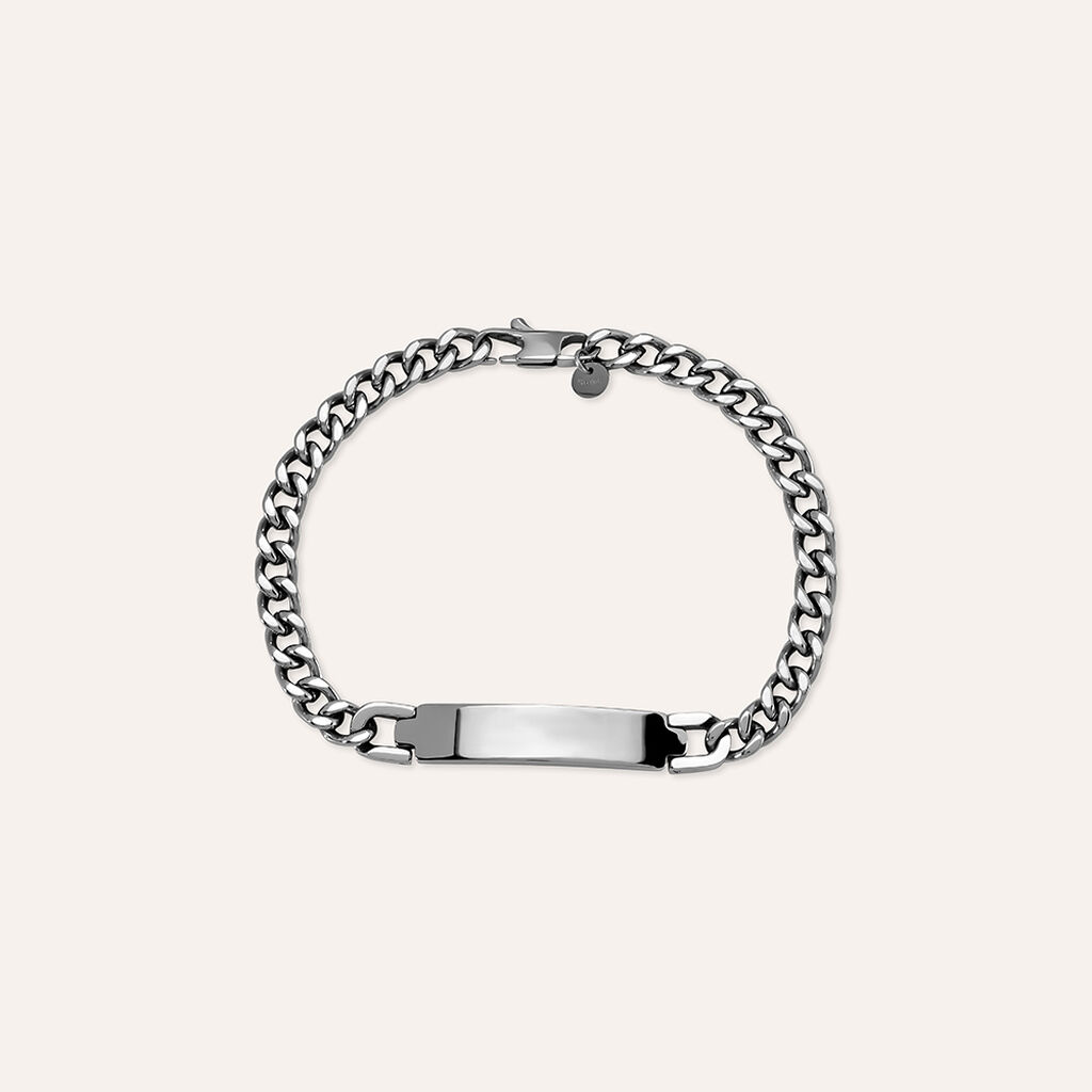 Bracciale Con Targhetta Man Code Acciaio - Bracciali con Incisione Uomo | Stroili