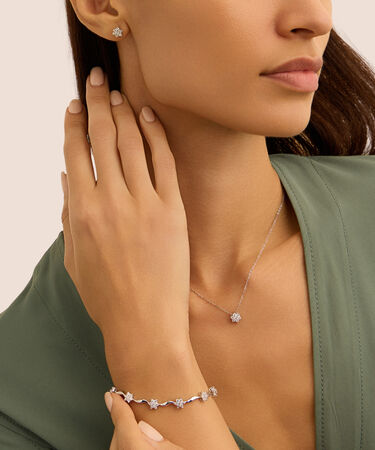 Orecchini Lobo Silver Elegance Argento Rodiato Cubic Zirconia