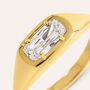 Anello Solitario Desideria Argento Nobile Dorato Cubic Zirconia