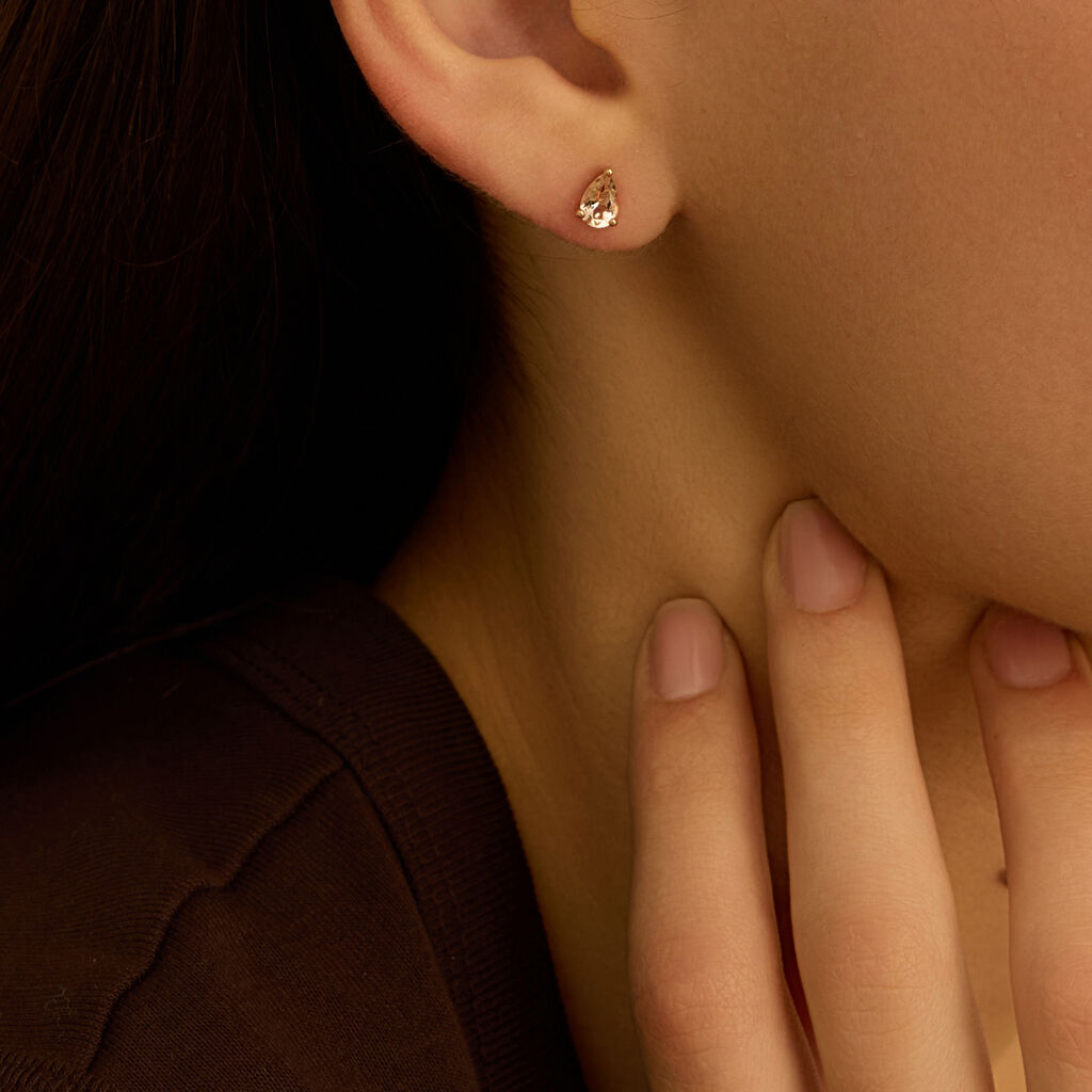 Orecchini Lobo Jasmine Oro Rosa Morganite - Orecchini a Lobo Donna | Stroili