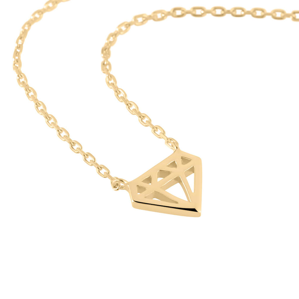 Girocollo placcato oro con dettaglio forma di diamante