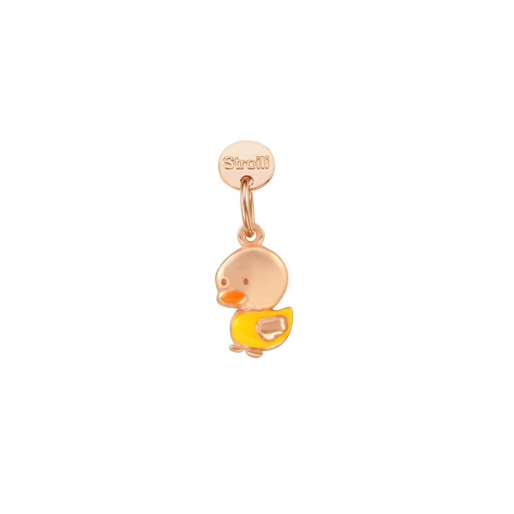 Charm in argento rosato e smalto