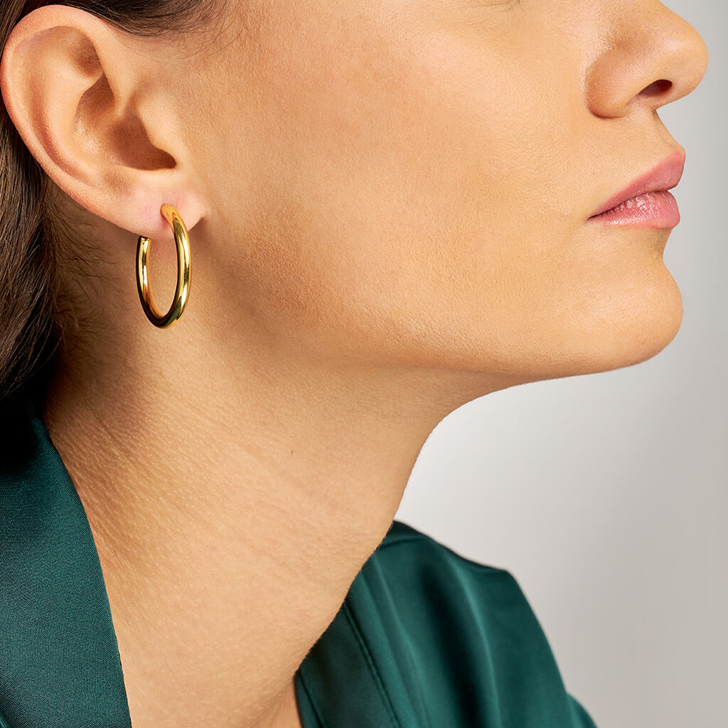 Orecchini A Cerchio Radiance Acciaio Dorato