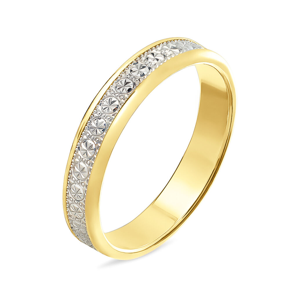 Fede Classica Diamantata 3.5 mm Oro Bicolore