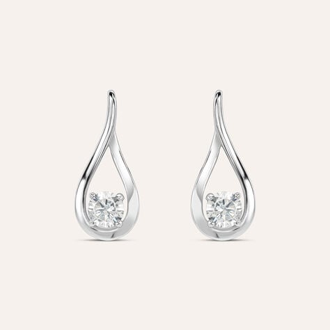 Orecchini Lobo Silver Elegance Argento Rodiato Cubic Zirconia - Orecchini a Lobo Donna | Stroili