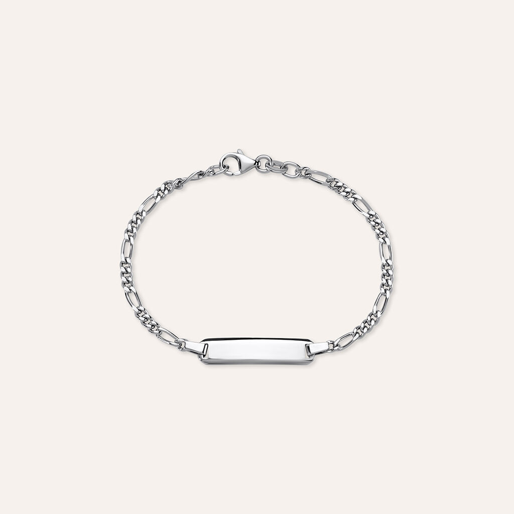Bracciale Bambino In Argento 925 Con Targhetta Personalizzabile, Made In Italy, Per Battesimo E Nascita