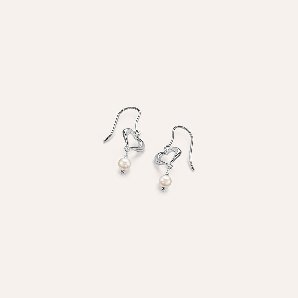 Orecchini Pendenti Silver Pearls Argento Rodiato Perla sintetica