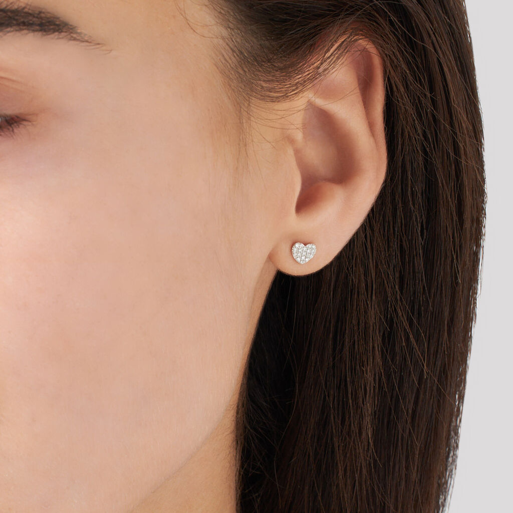 Orecchini Lobo Sophia Oro Bianco Diamante