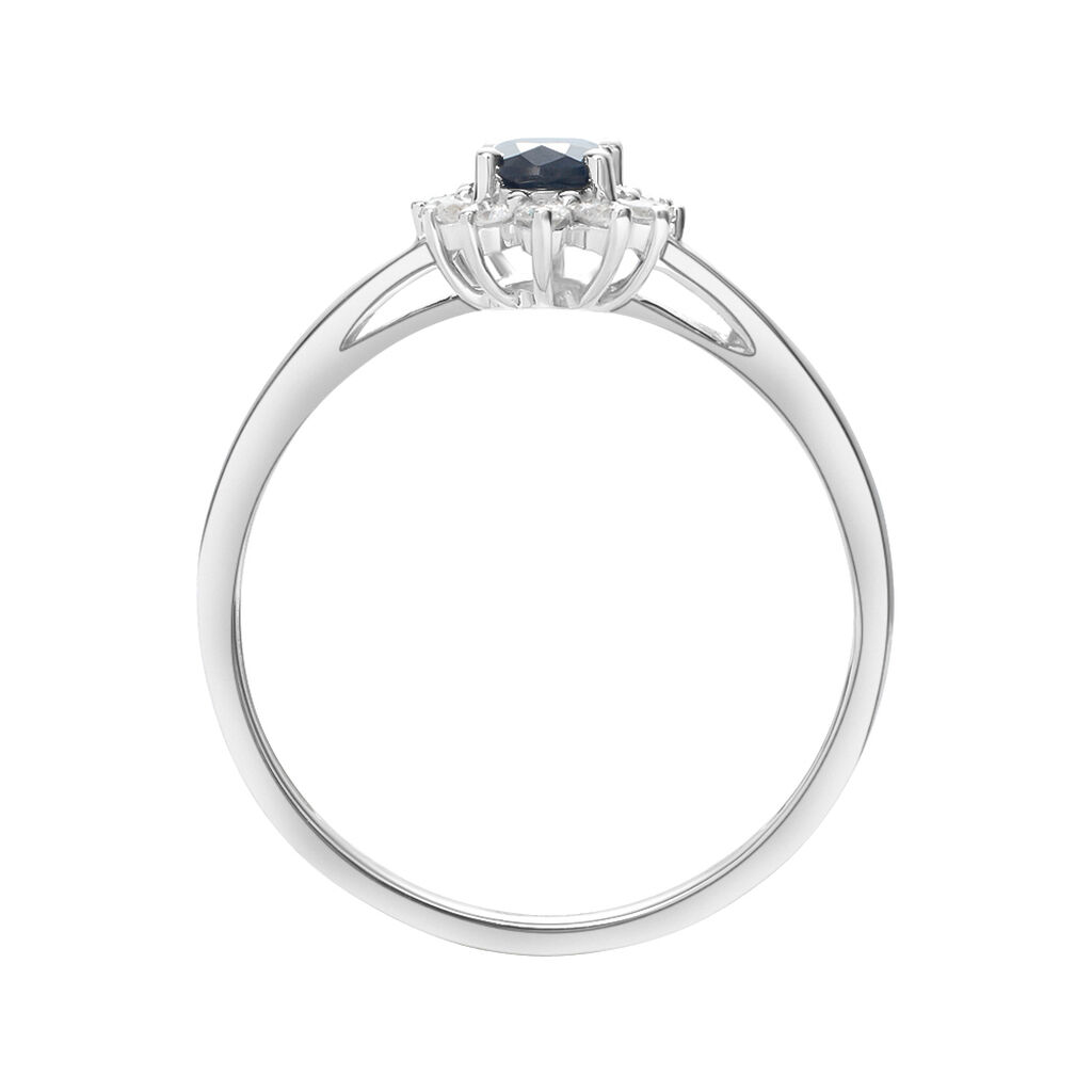 Anello Solitario Charlotte Oro Bianco Zaffiro Diamante - Anelli con Pietre Donna | Stroili