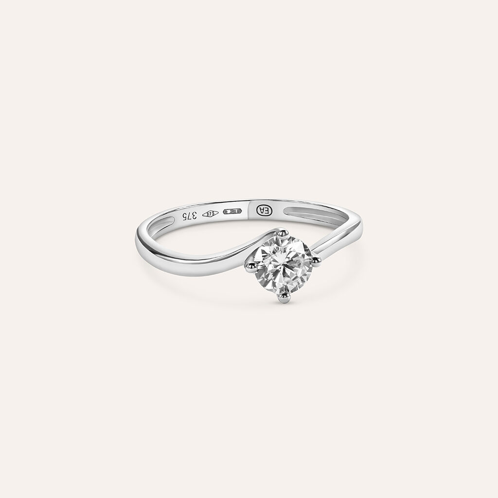 Anello Solitario Claire Oro Bianco Cubic Zirconia - Anelli con Pietre Donna | Stroili