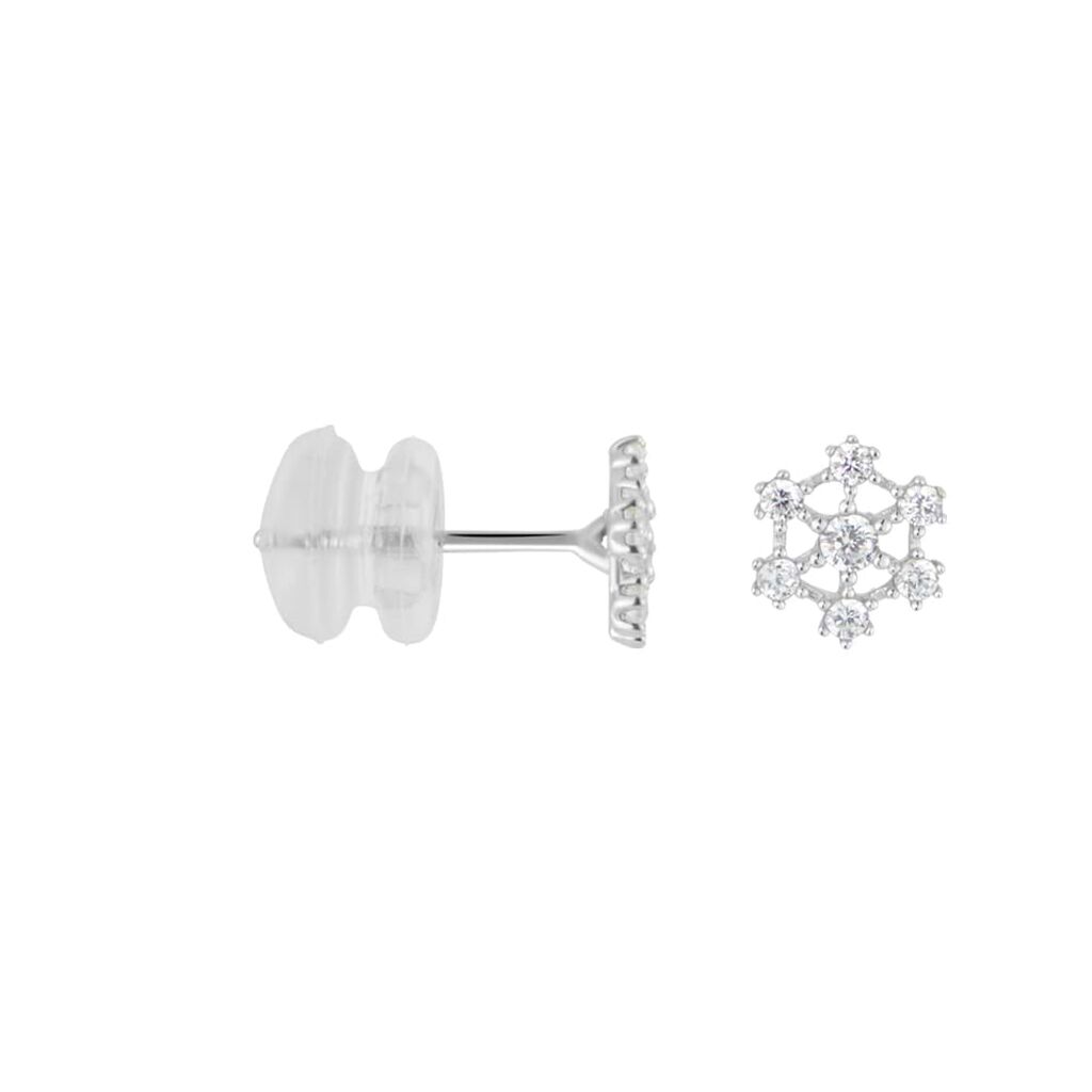 Orecchini Lobo Bon Ton Oro Bianco Cubic Zirconia - Orecchini a Lobo Donna | Stroili
