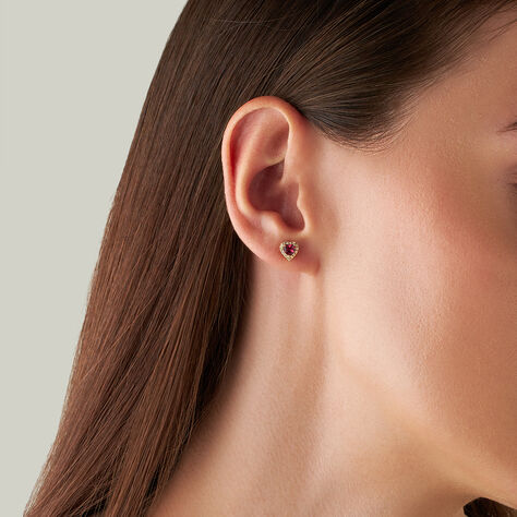 Orecchini Lobo Jasmine Oro Giallo Rodolite Diamante - Orecchini a Lobo Donna | Stroili