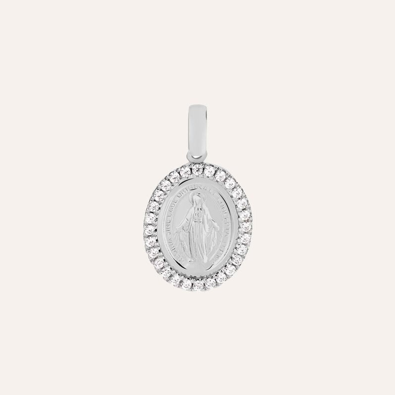 Pendente Holy Oro Bianco Cubic Zirconia - Ciondoli con Incisione Donna | Stroili
