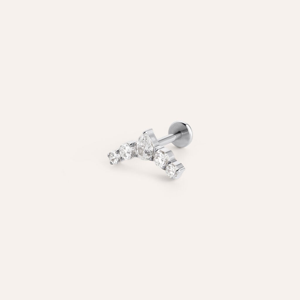 Piercing Orecchio Moonlight Titanio ASTM F316 Cubic Zirconia