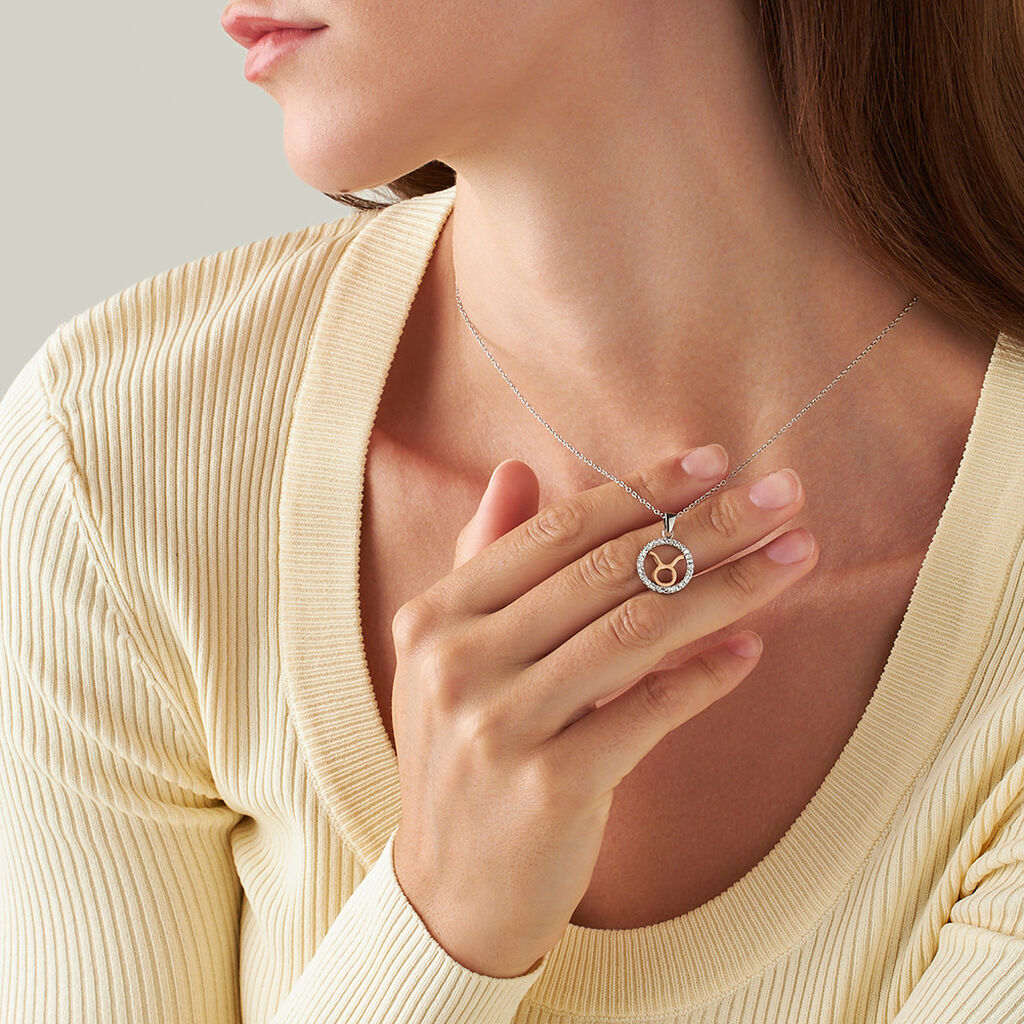 Collana Lady Chic Acciaio Bicolore Bianco / Rosa Cubic Zirconia - Collane Donna | Stroili