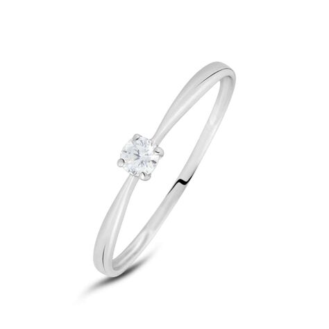 Anello Solitario Claire Oro Bianco Cubic Zirconia - Anelli con Pietre Donna | Stroili