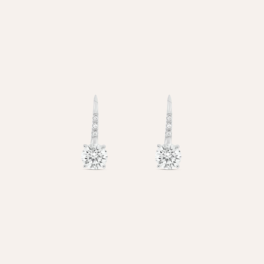 Orecchini Pendenti Punto Luce Claire Oro Bianco Cubic Zirconia - Orecchini Pendenti Donna | Stroili