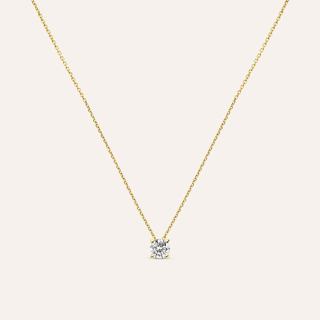 Collana Punto Luce Diamade Oro Giallo Diamante Lab-Grown