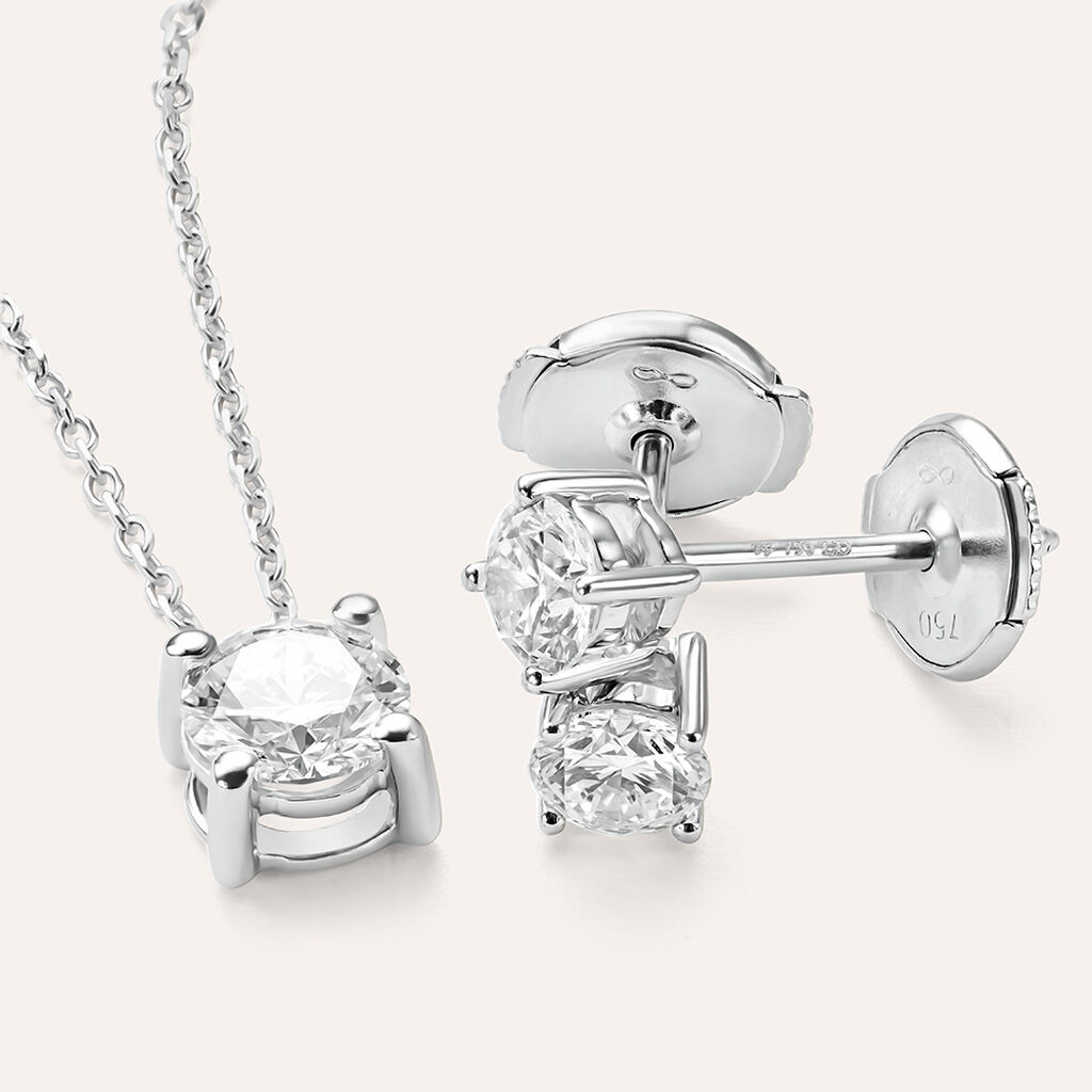 Collana Punto Luce Diamade Oro Bianco Diamante Lab-Grown