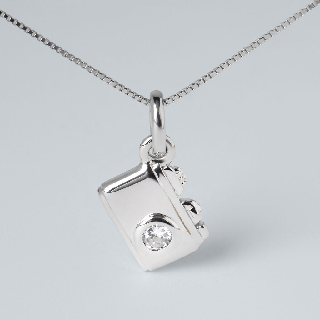 Pendente Love Beats Argento Rodiato Cubic Zirconia