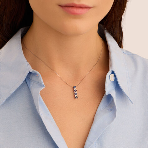 Collana Elizabeth Crown Oro Bianco Zaffiro Diamante - Collane Donna | Stroili
