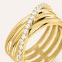 Anello Fascia Silver Glow Argento Dorato Cubic Zirconia
