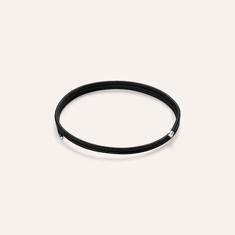 Choker Magnetico Cordino Nero e Acciaio - Catenina Unisex | Stroili
