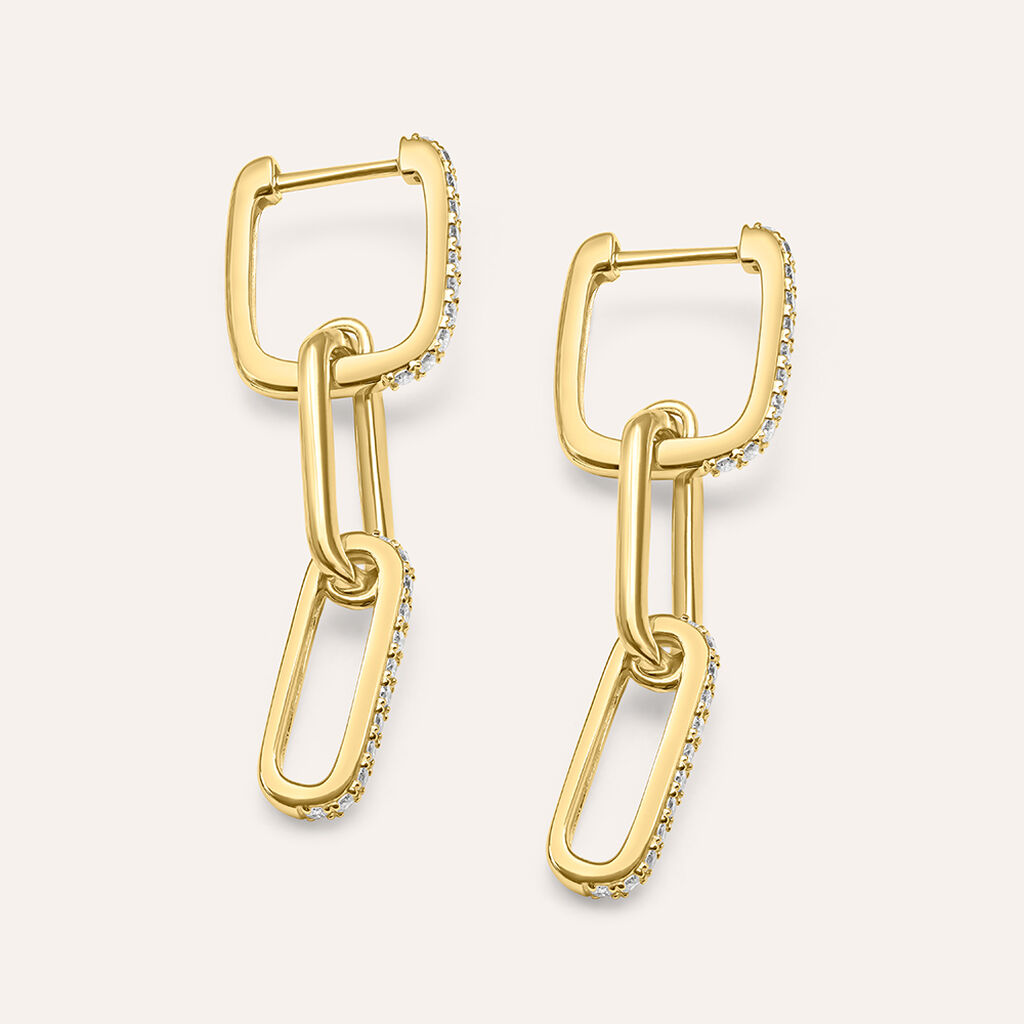 Orecchini Pendenti Diamade Glam Oro Giallo Diamante Lab-Grown