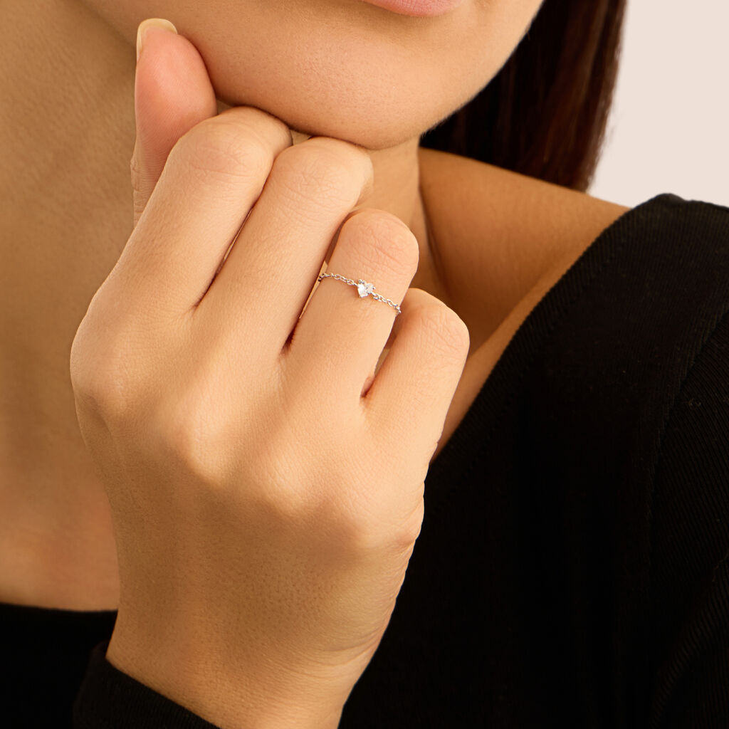 Anello Solitario Silver Elegance Argento Rodiato Cubic Zirconia - Anelli con Pietre Donna | Stroili