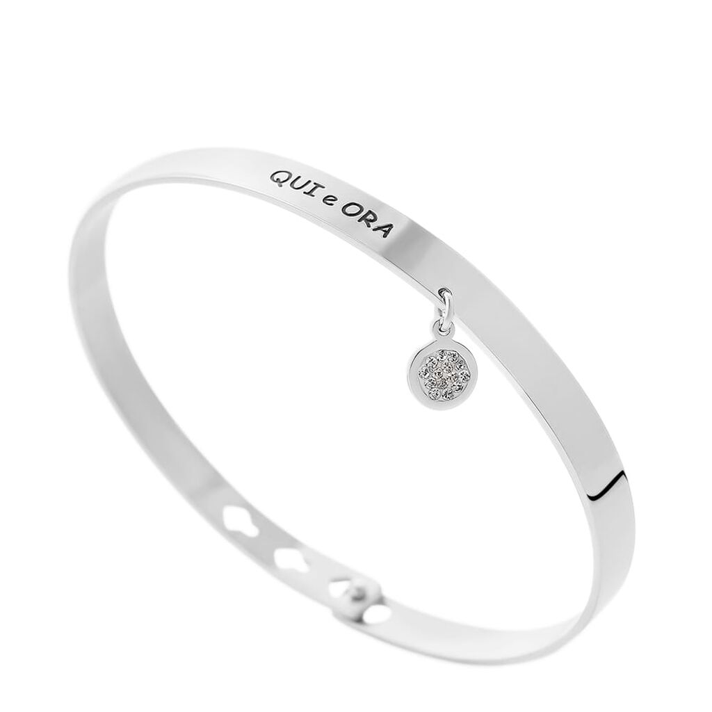 Bangle Lady Message Acciaio Cristallo - Bracciali Rigidi Donna | Stroili