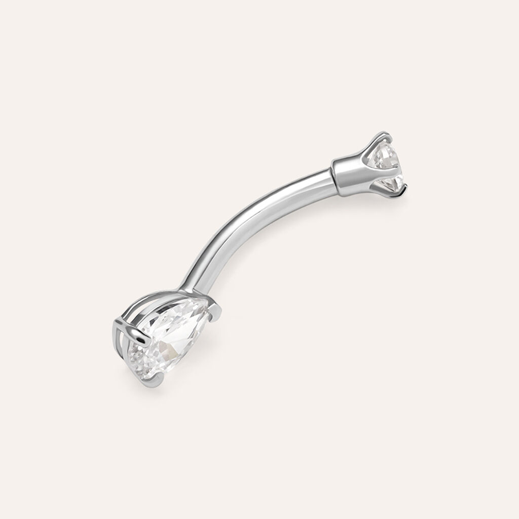 Piercing Ombelico Bon Ton Oro Bianco Cubic Zirconia