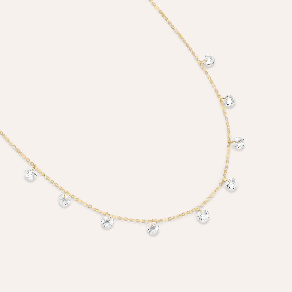 Collana Multi Punto Luce Claire Oro Giallo Cubic Zirconia