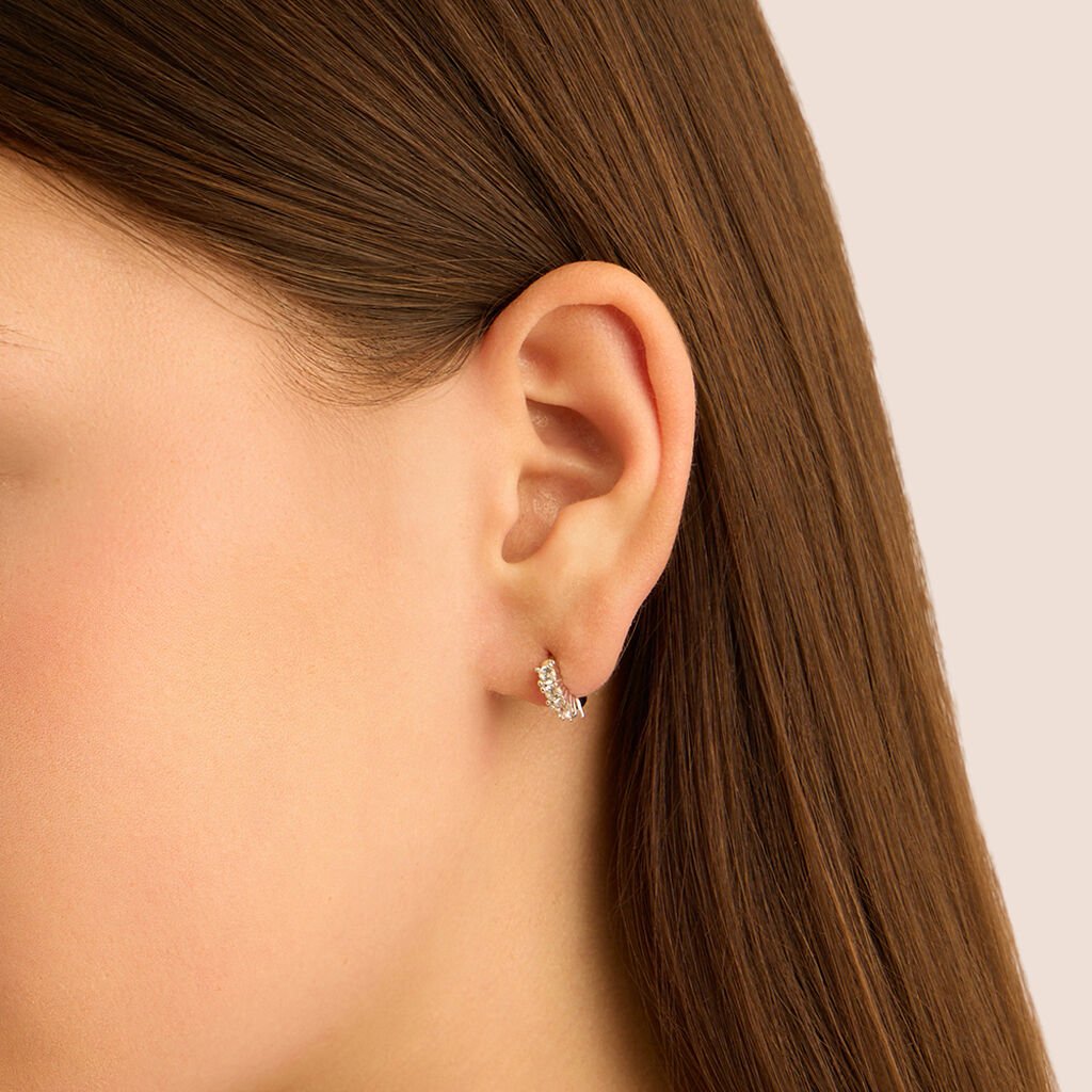 Orecchini A Cerchio Silver Elegance Argento Rodiato Cubic Zirconia