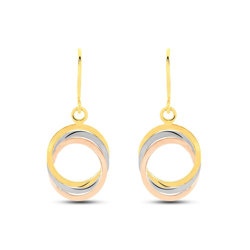 Orecchini Pendenti Beverly Oro Tricolore