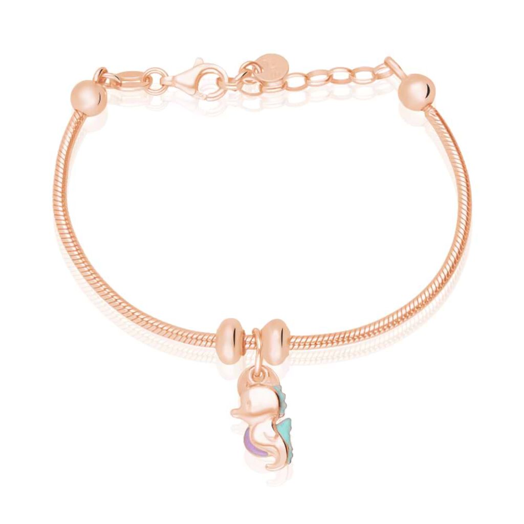 Charm in argento rosato cavalluccio marino