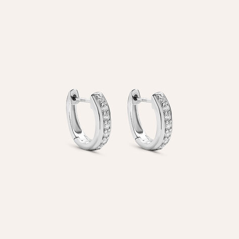 Orecchini A Cerchio Silver Elegance Argento Rodiato Cubic Zirconia - Orecchini a Cerchio Donna | Stroili