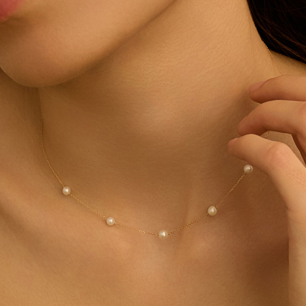 Collana Gabrielle Oro Giallo Perla D'Acqua Dolce - Collane Donna | Stroili