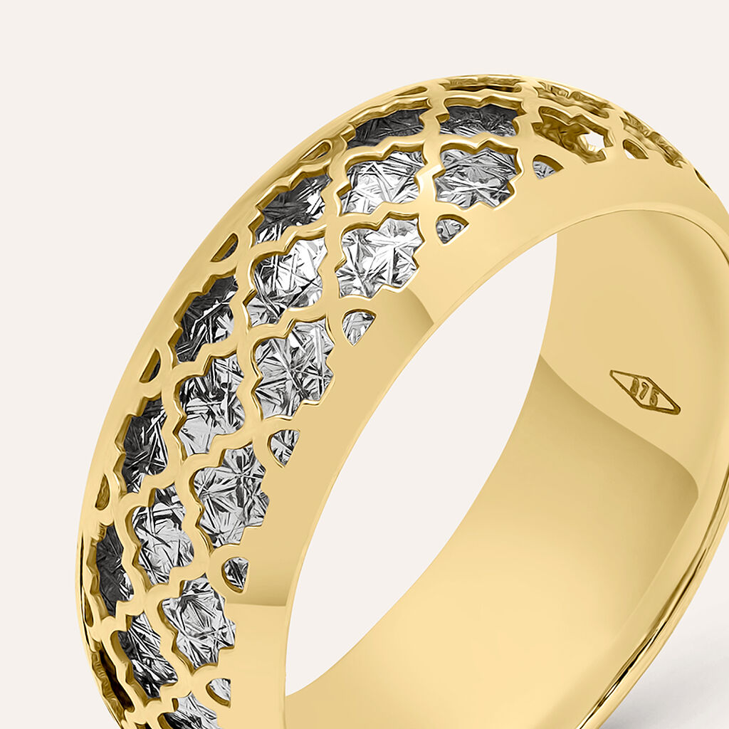 Anello Fascia Isabelle Oro Bicolore - Anelli a Fascia Larga Donna | Stroili