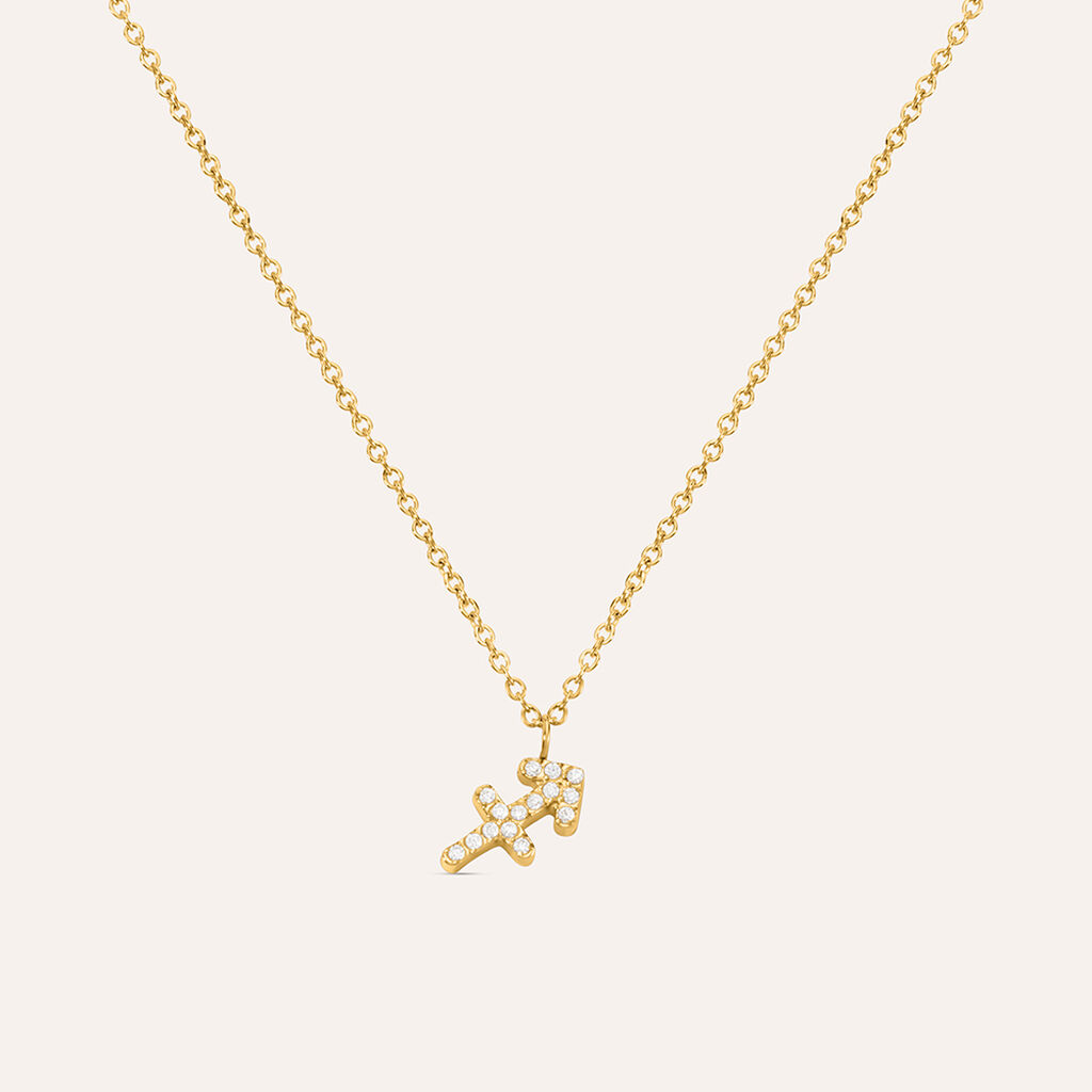 Collana Radiance Acciaio Dorato Cubic Zirconia