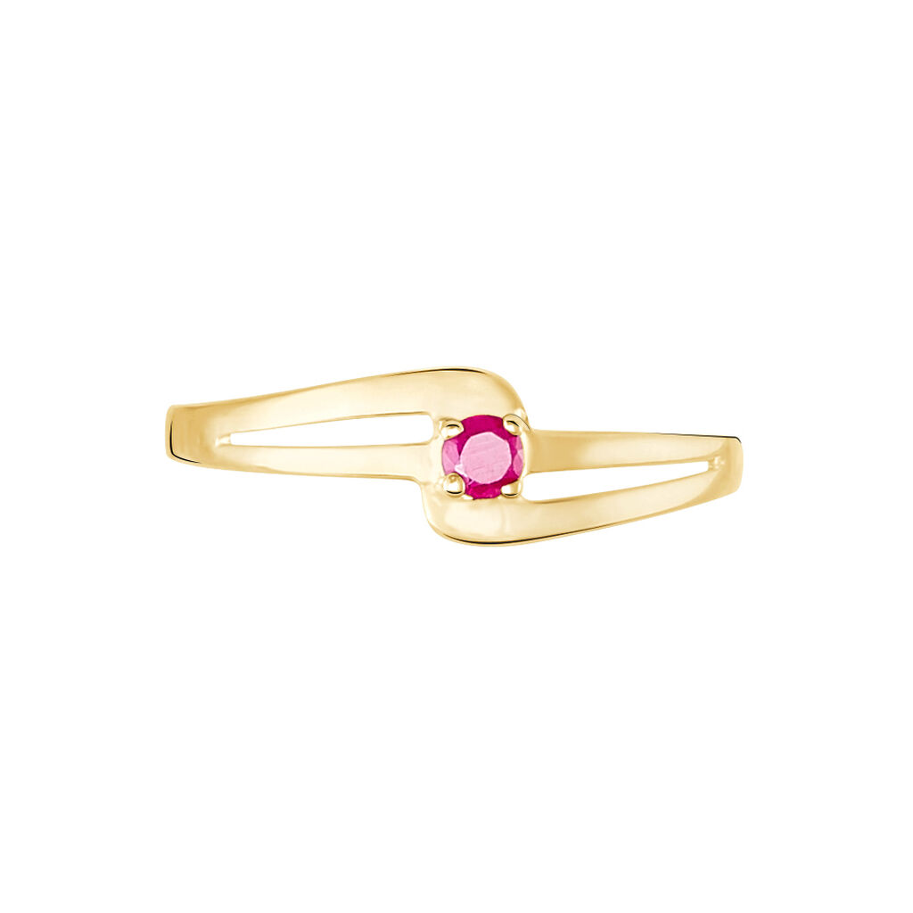 Anello Solitario Charlotte Oro Giallo Rubino