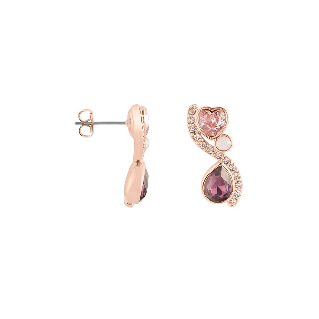 Orecchini Lobo Violet Ottone Rosa Cristallo - Orecchini a Lobo Donna | Stroili