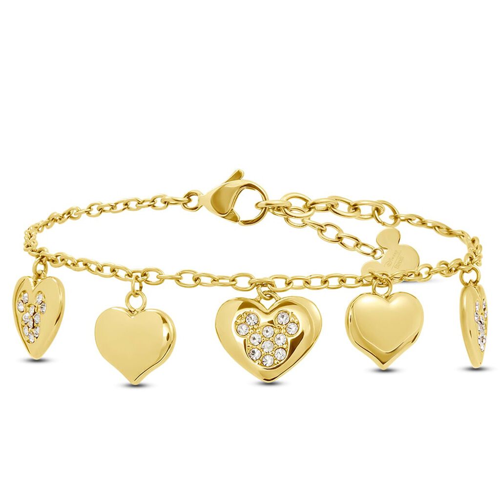 Bracciale Mickey Mouse & Friends Acciaio Dorato Cristallo