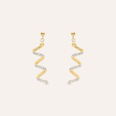 Orecchini Pendenti Christelle Oro Giallo Cristallo - Orecchini Pendenti Donna | Stroili