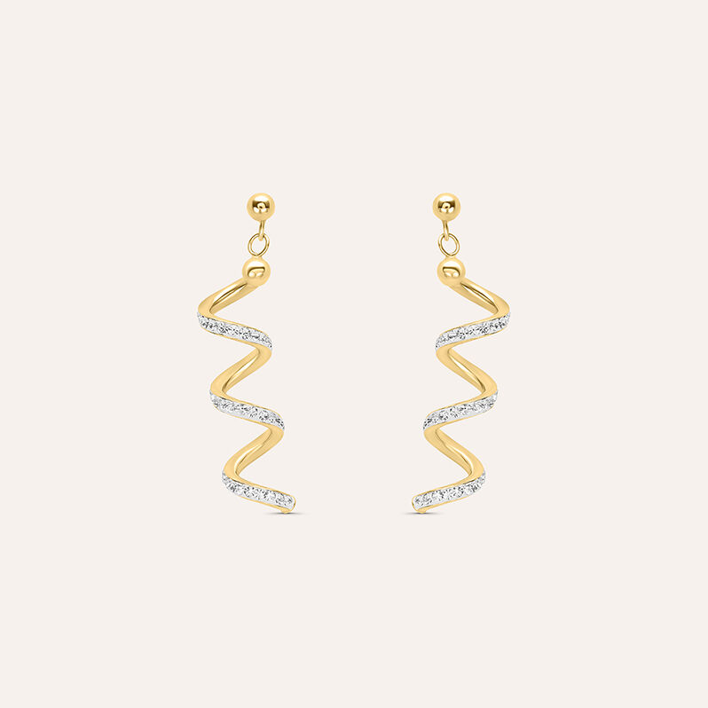 Orecchini Pendenti Christelle Oro Giallo Cristallo - Orecchini Pendenti Donna | Stroili