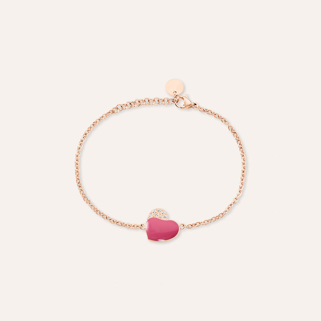 Bracciale Lady Sweet Acciaio Rosa Cristallo